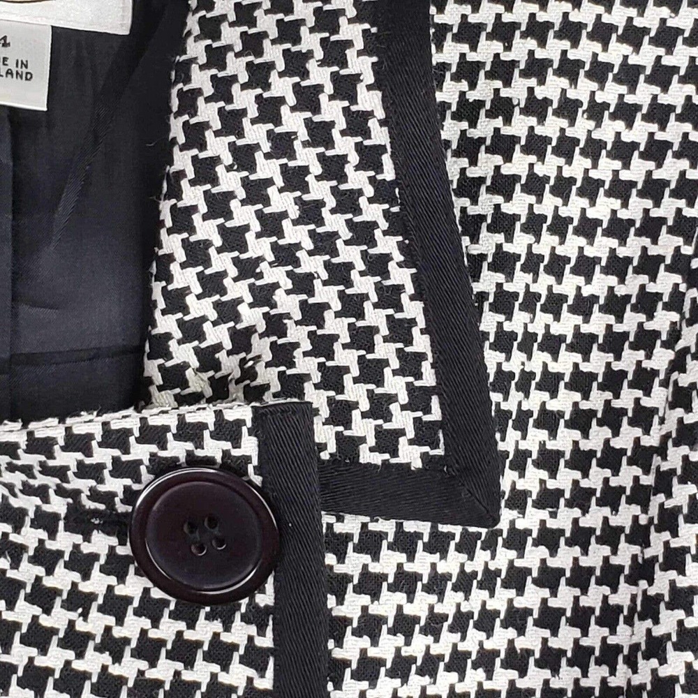 Talbots Women's Blazer Wool Silk Size 14 Double Breasted Vintage Houndstooth - Picture 7 of 9